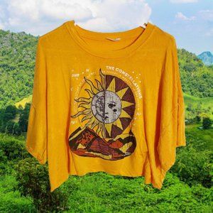 - Golden Yellow Flowy Top Sun Constellations Top